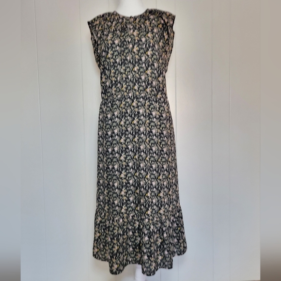 J. Crew Mercantile Superbloom Floral Print Midi Dress Sleeveless + Pockets MD - Picture 4 of 12
